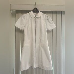 Reformation White Zip-Up Mini Dress
